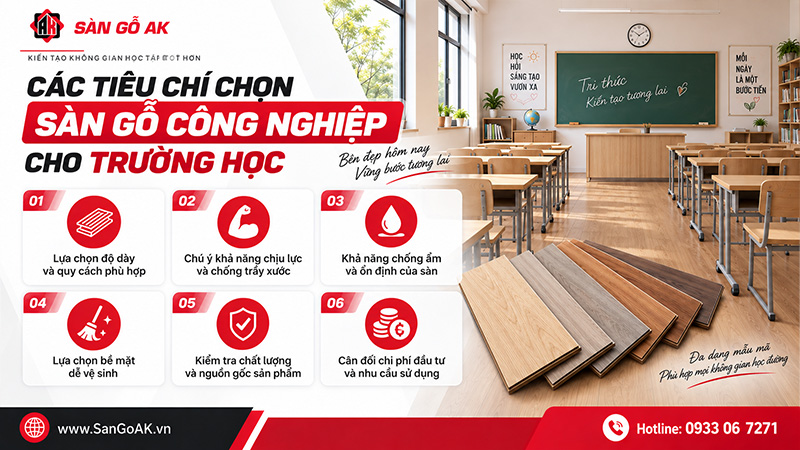 Các Tiêu Chí Chọn Sàn Gỗ Công Nghiệp Cho Trường Học