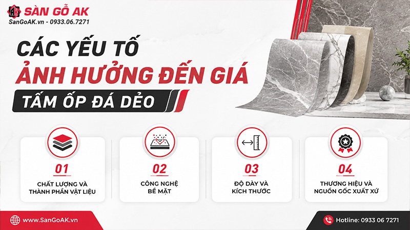 Các yếu tố ảnh hưởng đến giá của tấm đá dẻo