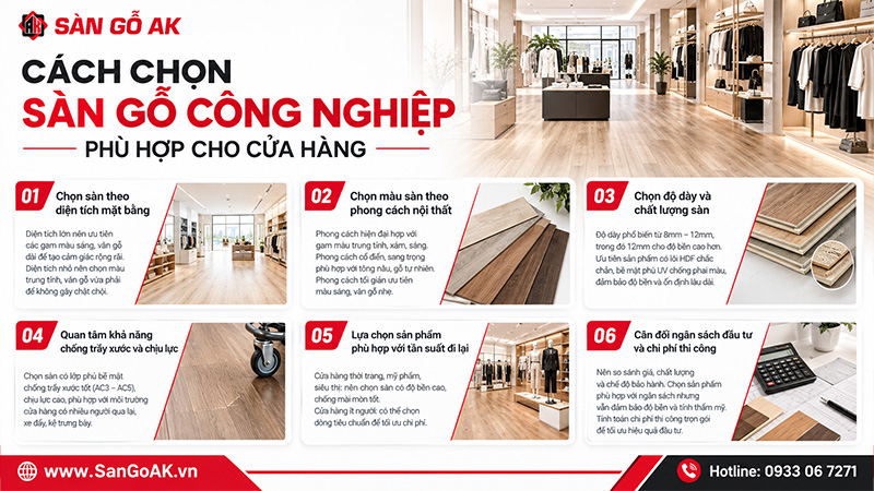 Cách Chọn Sàn Gỗ Công Nghiệp Phù Hợp Cho Cửa Hàng