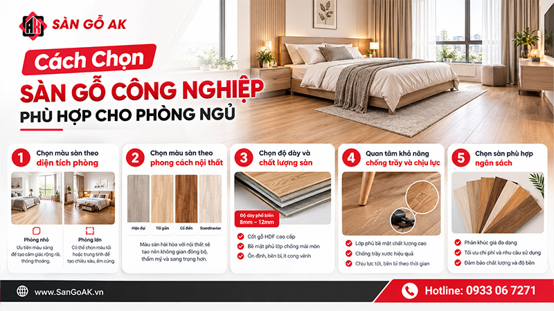 Cách Chọn Sàn Gỗ Công Nghiệp Phù Hợp Cho Phòng Ngủ