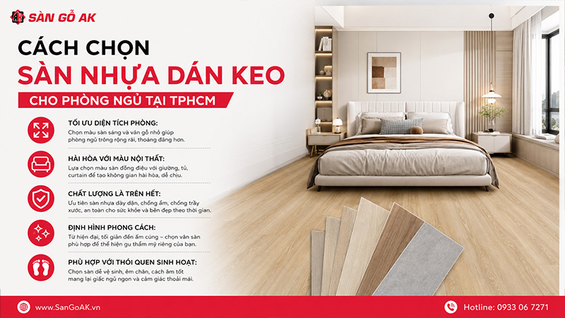 Cách chọn sàn nhựa dán keo cho phòng ngủ