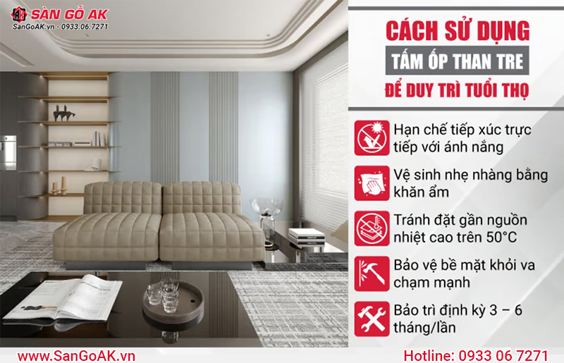 Cách sử dụng tấm ốp than tre để duy trì tuổi thọ