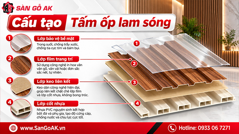Cấu tạo của tấm ốp lam sóng