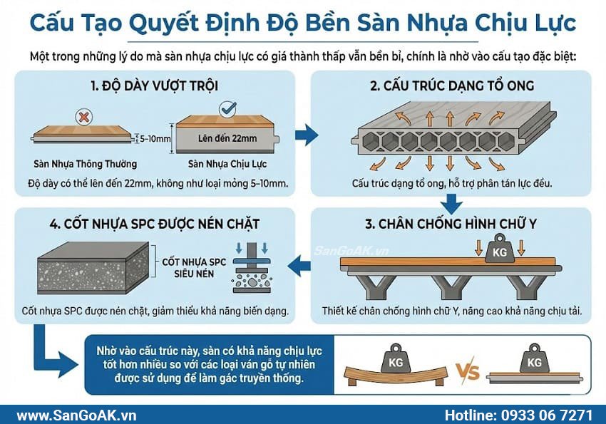 Cấu Tạo Quyết Định Độ Bền Sàn Nhựa Chịu Lực Gác Lửng