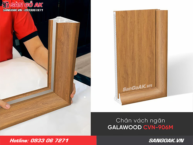 Chân vách ngăn Galawood CVN-906M vân gỗ đỏ cam nổi bật