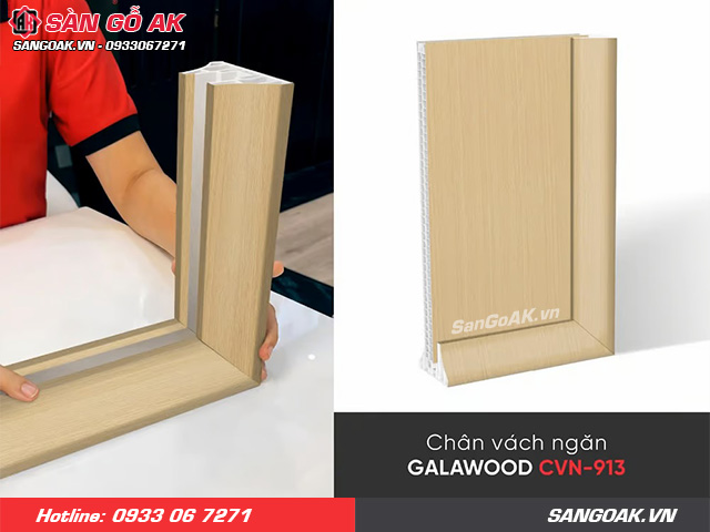 Chân vách ngăn Galawood CVN-913 vân gỗ màu vàng sồi đậm