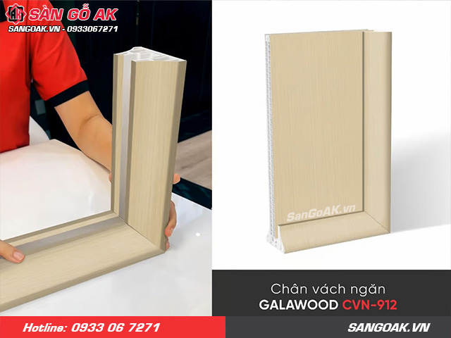Chân vách ngăn Galawood CVN-912 vân gỗ màu vàng sồi nhạt