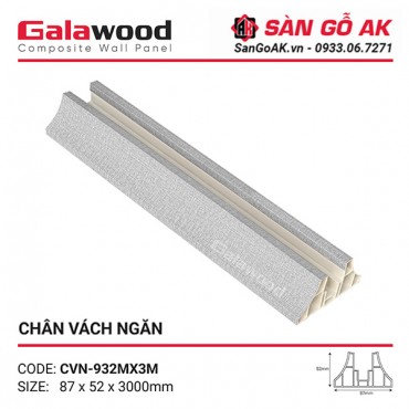 Chân vách ngăn nhựa Galawood CVN-932M vân vải xám
