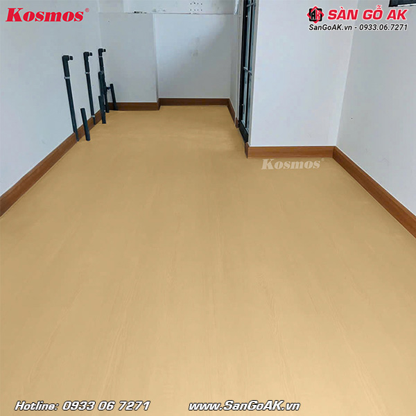 Công trình thực tế gác lửng sử dụng sàn chịu lực S602 vân gỗ sồi vàng đậm