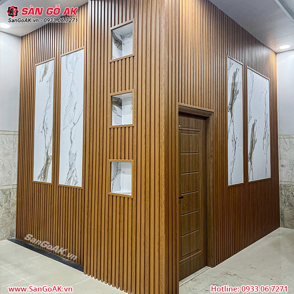 Trang trí tường nhà sang trọng với lam 3 sóng vân gỗ