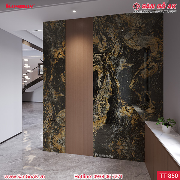 Phối hợp TT-850 với các tấm ốp than tre giúp cho không gian sang trọng, độc đáo hơn