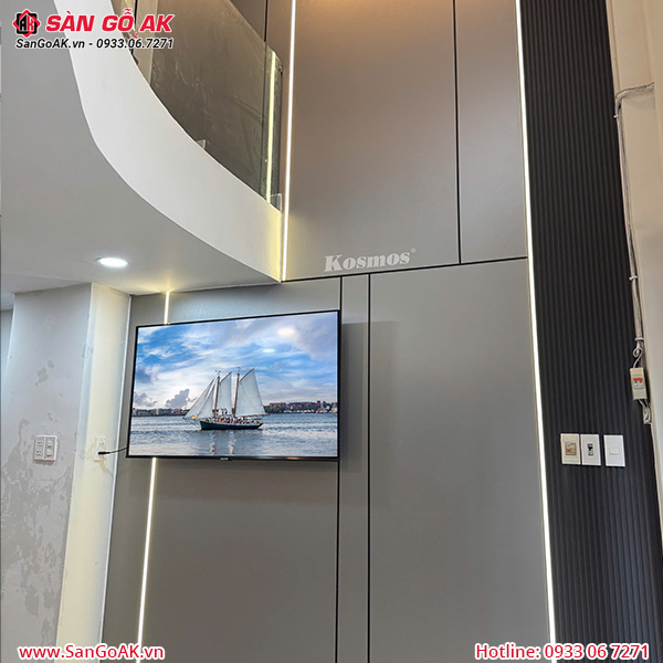 Tấm ốp than tre vân kim loại bạc ốp tường trang trí nội thất