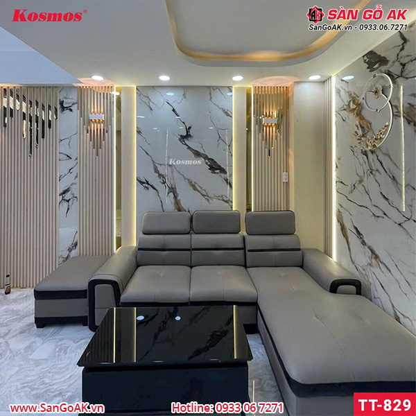 Bộ than tre vân đá TT-829 ốp vách sofa phòng khách sang trọng
