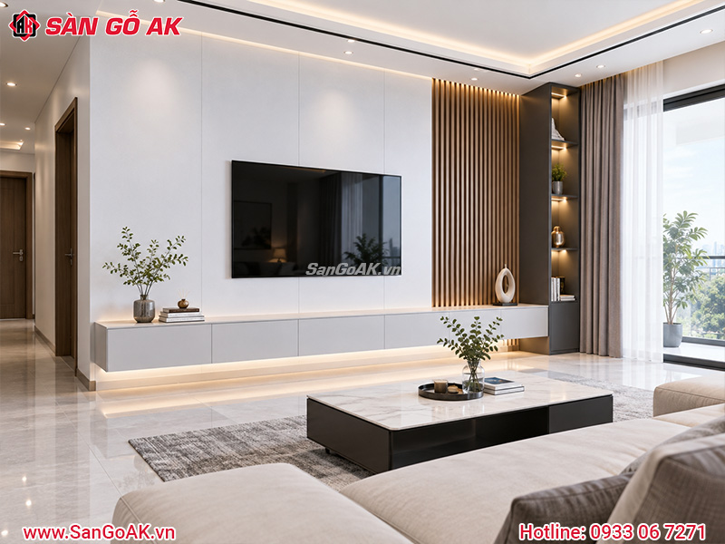 Trang trí phòng khách sang trọng bằng tấm ốp nano X-29