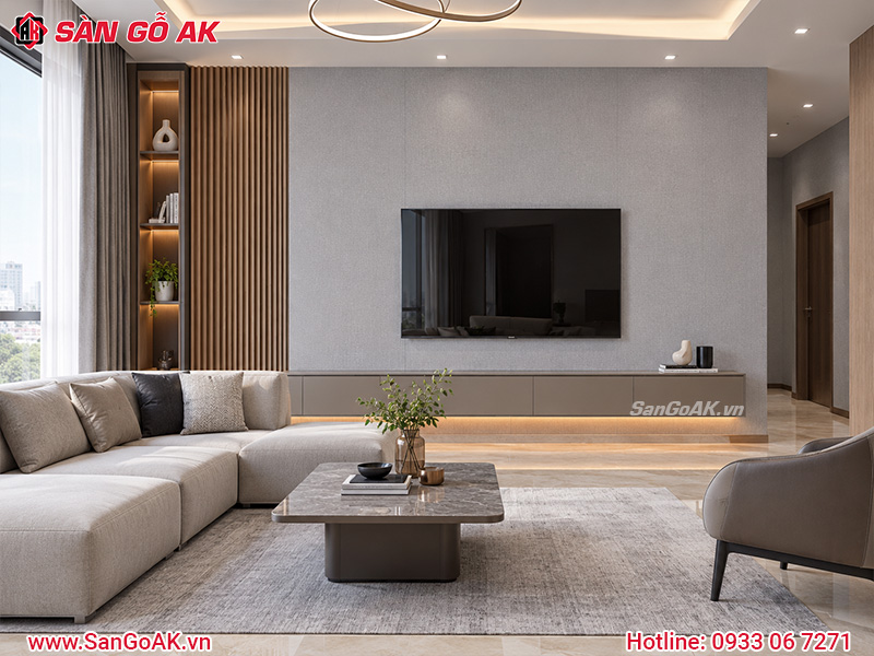 Trang trí phòng khách sang trọng bằng tấm ốp nano X-30