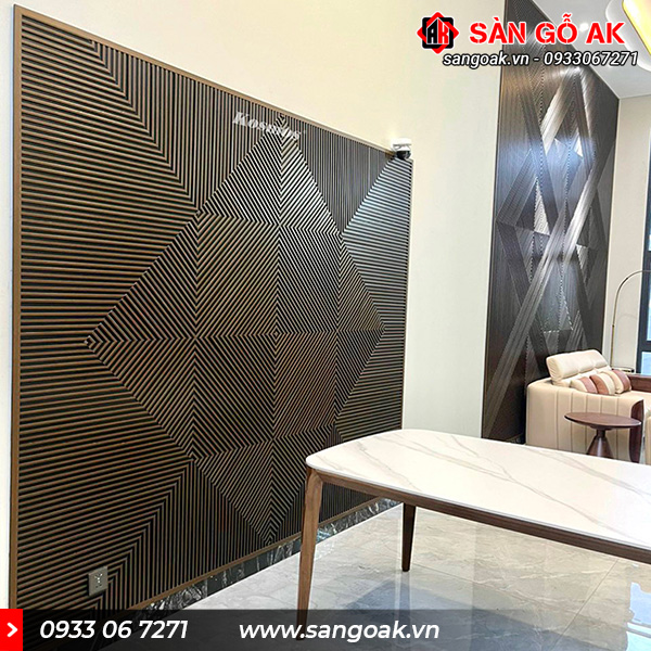 Công trình thực tế Lam Sóng Hàn Quốc L05-120 sử dụng để ốp tường phòng khách