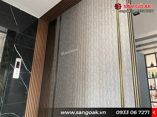 Công trình thực tế tấm ốp lam 2 sóng kép Hàn Quốc L02K-116 giả đá