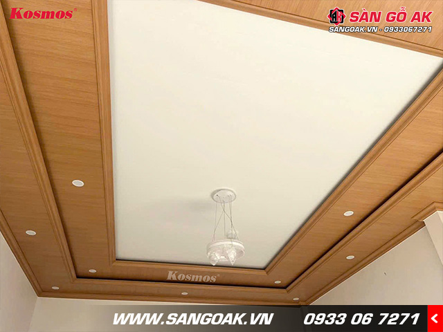 Công trình ốp trần với tấm Nano Kosmos K9-020 màu trắng trơn