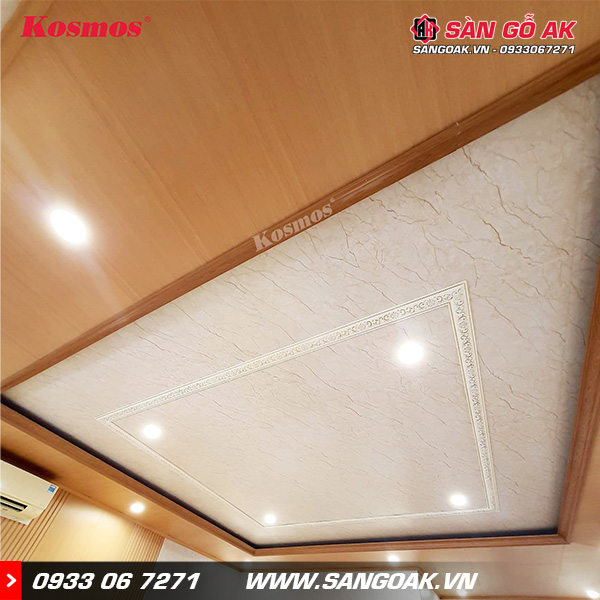 Công trình thực tế ốp trần với tấm ốp Nano vân đá và vân gỗ NANO9-007