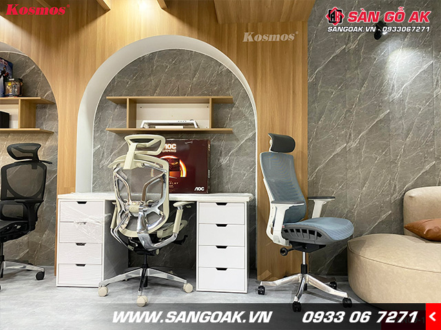 Trang trí tường bằng tấm ốp Nano vân gỗ kết hợp với vân đá