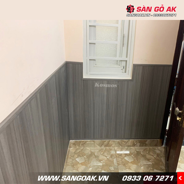 Ốp Lamri trang trí tường với tấm ốp Nano Kosmos màu xám ghi