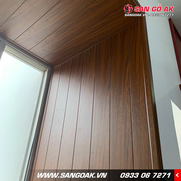 Công trình thực tế trang trí với Nano Kosmos màu gỗ óc chó nâu