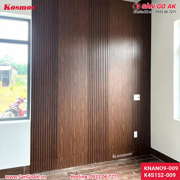 Công trình thực tế kết hợp tấm ốp lam sóng và KNANO9-009 để ốp tường