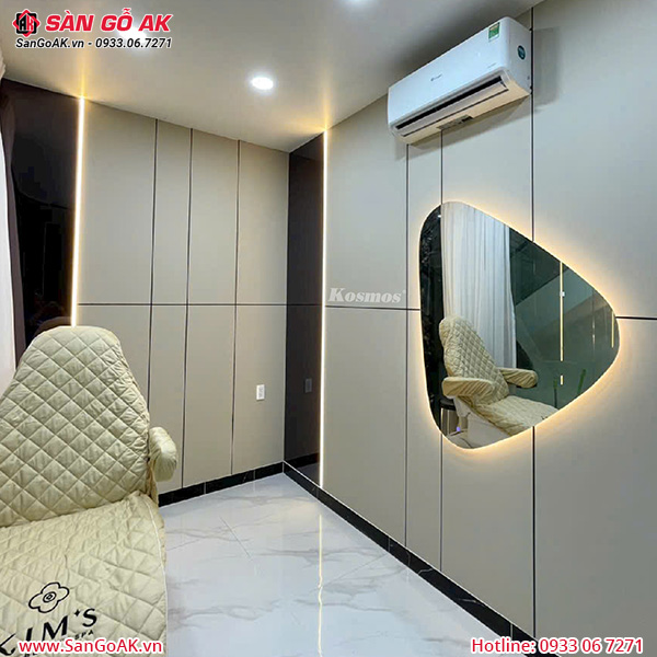 Tấm ốp than tre ánh kim trắng ốp tường trang trí nội thất