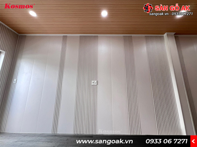 Lam sóng 3S200X15-016 kết hợp với tấm ốp nano trang trí tường nhà đẹp