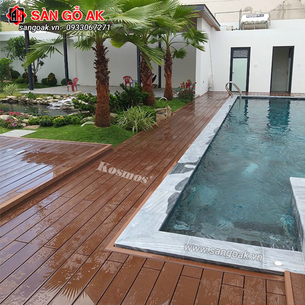 Sản phẩm có khả năng chống thấm nước tốt nên thích hợp lát sàn hồ bơi