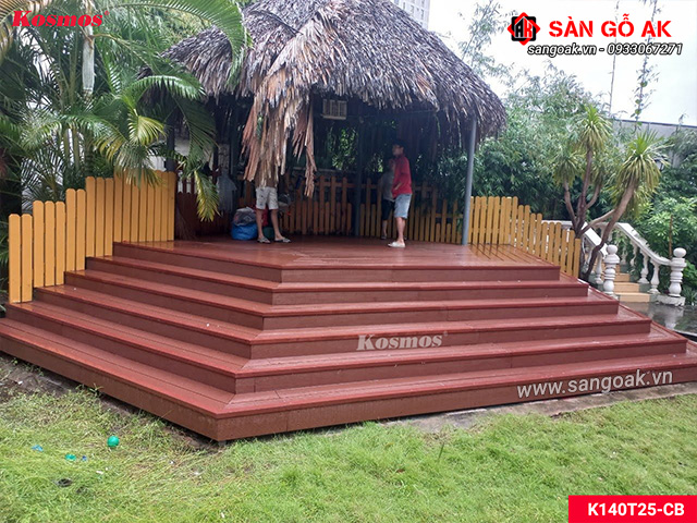 Sàn gỗ nhựa chống nước, chống mối mọt nên thích hợp lát sàn nhà chòi