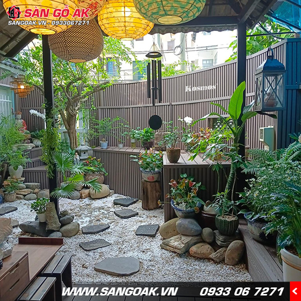 Công trình thực tế lam sóng gỗ nhựa Galawood màu Coffee đẹp như gỗ, độ bền cao