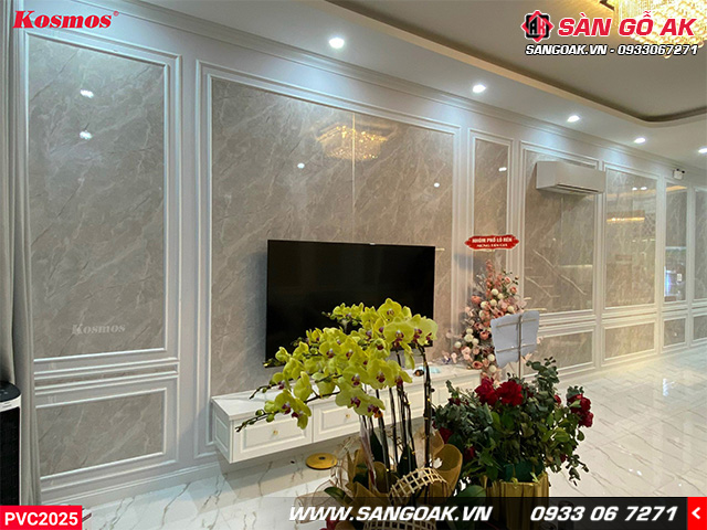 Tấm PVC vân đá Kosmos có độ bền cao, tuổi thọ sử dụng từ 10-15 năm