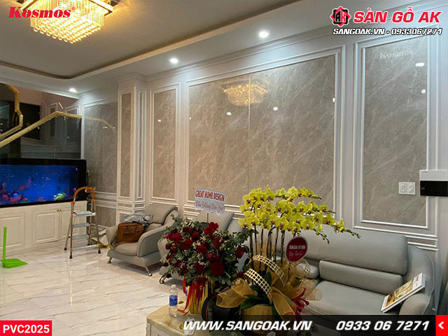 Tấm ốp PVC vân đá có chất lượng cao, độ bền lâu, tuổi thọ lên đến 10-15 năm