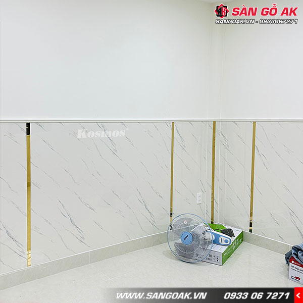 Tấm PVC2007 vân đá cẩm thạch trắng giúp không gian tươi sáng hơn