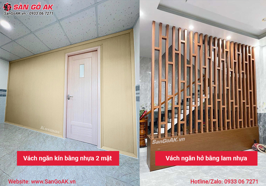 Công trình thực tế vách ngăn kín hay hở tùy mục đích sử dụng