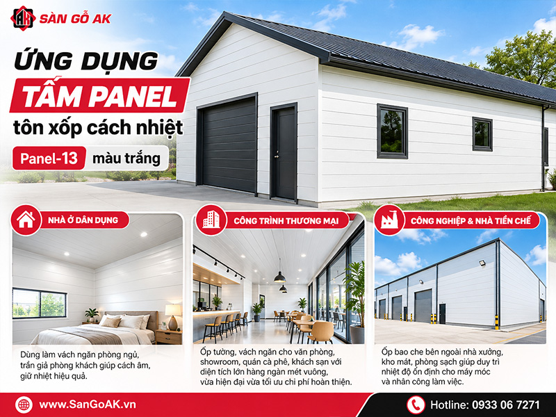 Ứng dụng đa dạng của tấm Panel-13 màu trắng