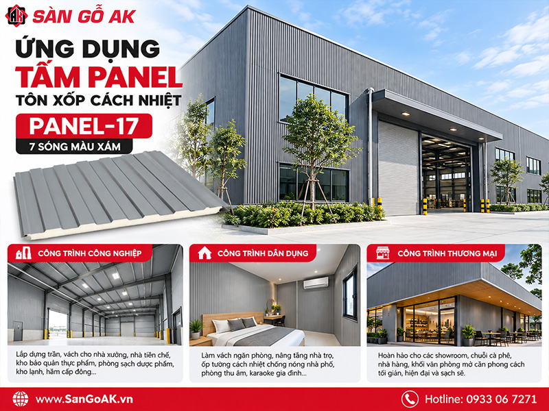 Ứng dụng đa dạng của tấm Panel-17 màu xám