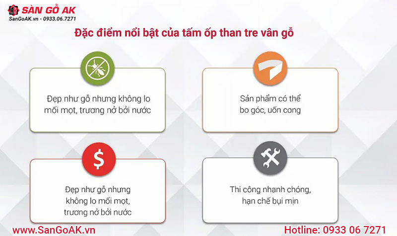 Đặc điểm nổi bật tấm ốp than tre vân gỗ