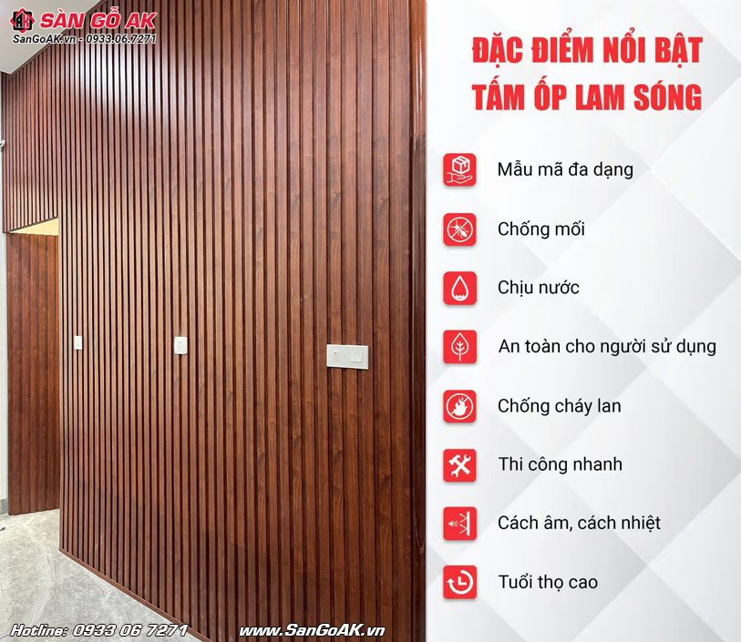 Tấm ốp lam sóng có nhiều đặc điểm nổi bật trong trang trí nội thất