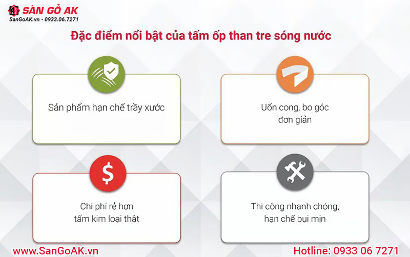 4 ưu điểm của tấm ốp than tre vân sóng nước PET Kosmos