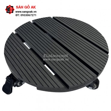 Đế lót chậu cây gỗ nhựa hình tròn DCCT Black