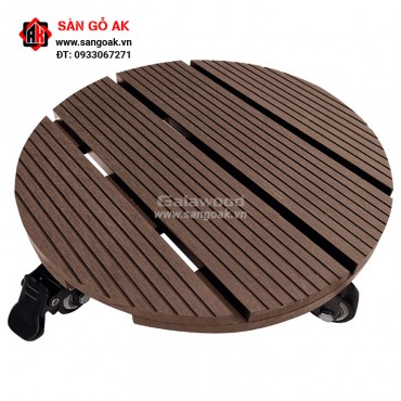 Đế lót chậu cây gỗ nhựa hình tròn DCCT Coffee