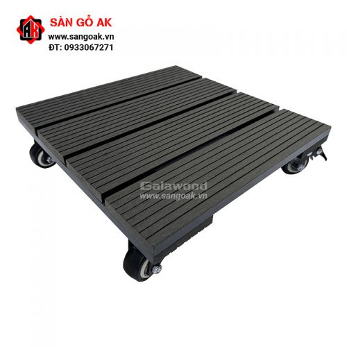 Đế lót chậu cây gỗ nhựa hình vuông DCCV Black