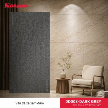 Tấm ốp đá dẻo Kosmos DD008-DARK GREY vân đá xẻ xám đậm