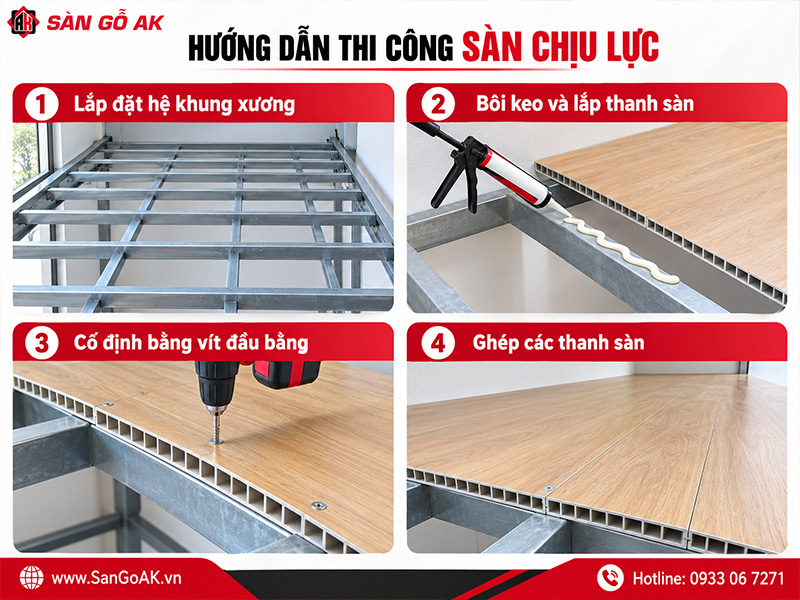 Hướng dẫn thi công sàn chịu lực gác lửng
