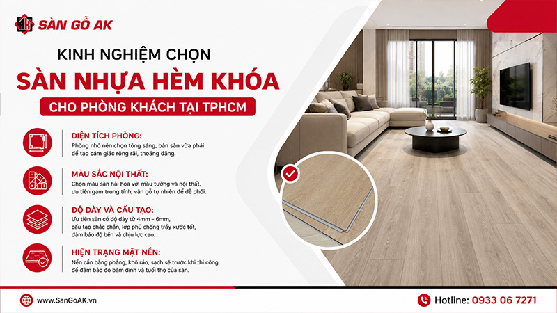 Kinh nghiệm chọn sàn nhựa hèm khóa cho phòng khách tại TPHCM