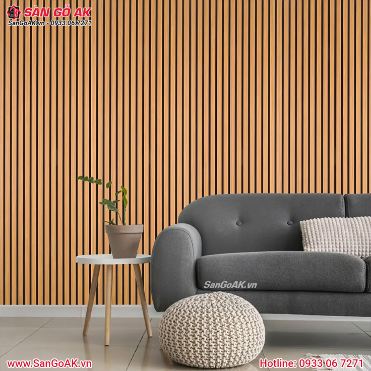 Lam 4 sóng ASA trang trí vách sofa