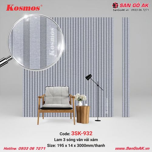Lam 3 sóng thấp Kosmos 3SK-932 vân vải xám
