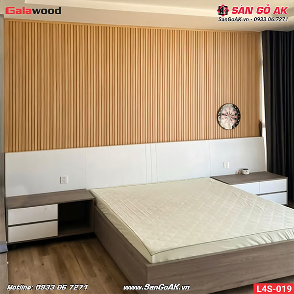 Trang trí vách đầu giường phòng ngủ sang trọng với lam sóng L4S-019